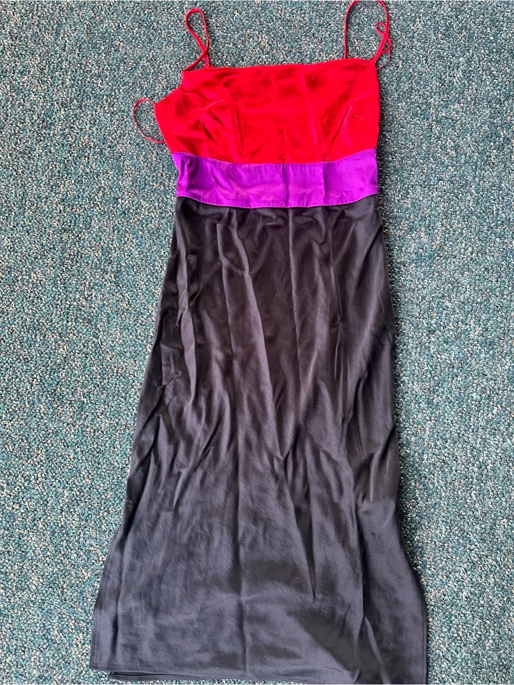 Express Red, Purple and Black Maxi Slip Dress